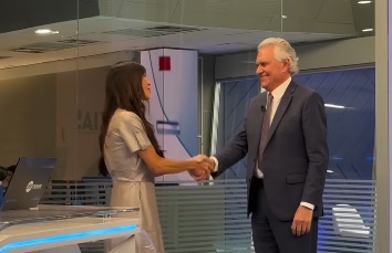 Caiado participa de novo jornal do SBT News em São Paulo