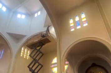 Padre Carlos Gomes registra andamento da reforma da Catedral Metropolitana de Goiânia