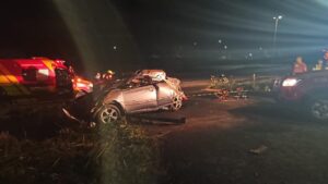 Dois jovens morrem após capotamento no trecho da GO-080 entre Nerópolis e Petrolina de Goiás