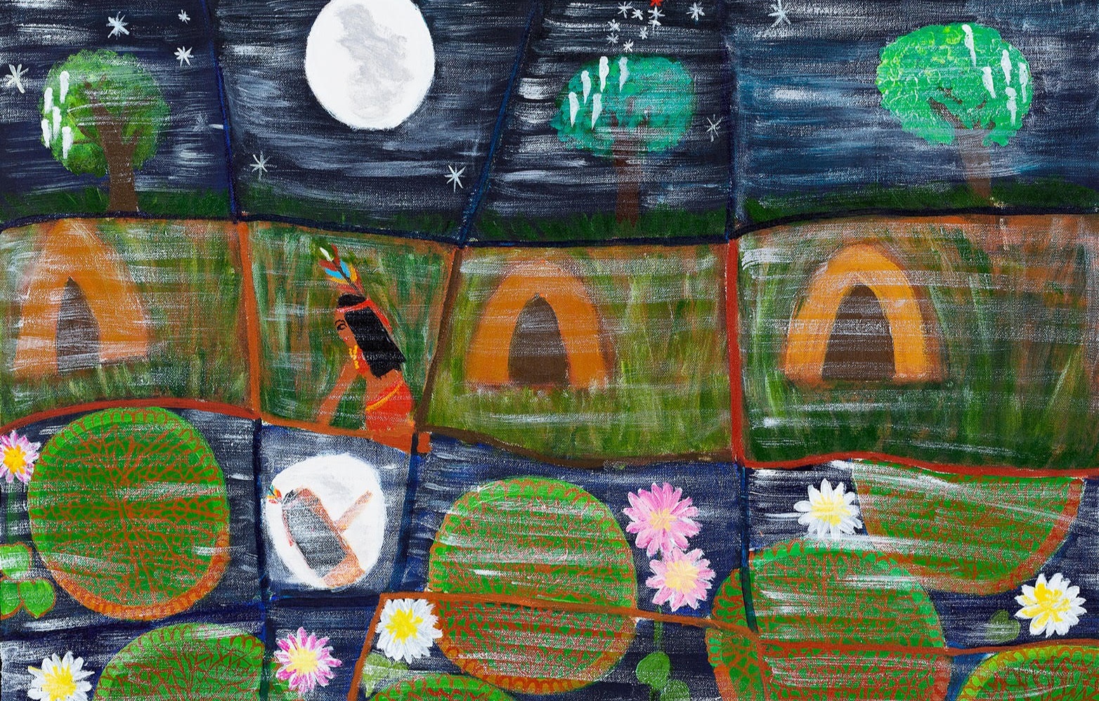 A Lua e a vitória-régia