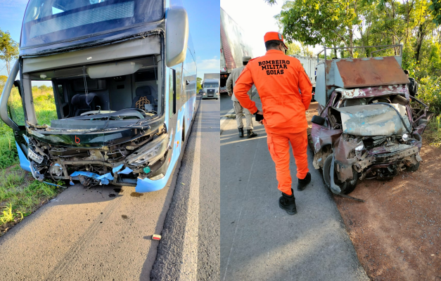 Motorista bate em ônibus e morre na BR-020, em Alvorada do Norte
