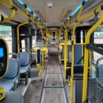 Interior do maior ônibus elétrico do mundo (Foto: José Abrão/A Redação)