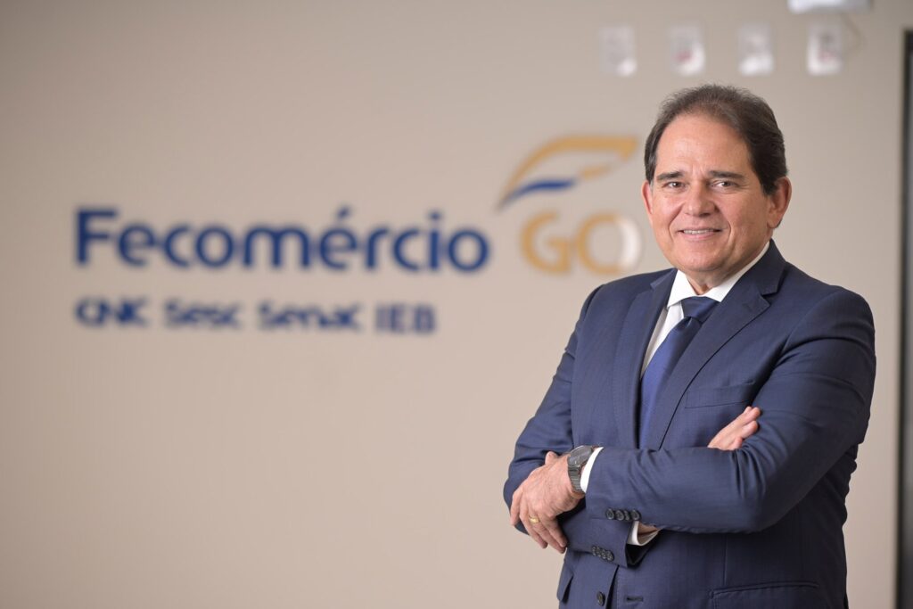 Presidente da Fecomércio-GO, Marcelo Baiocchi recepciona comitiva canadense (Foto: divulgação)