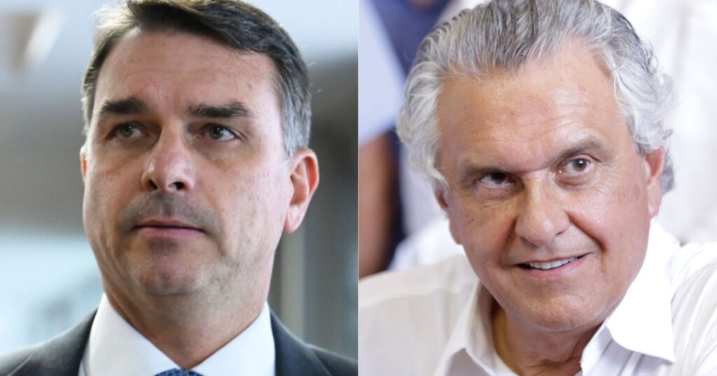 Flávio Bolsonaro recebe Caiado e confirma que PL seguirá com candidatura de Wilder em Goiás