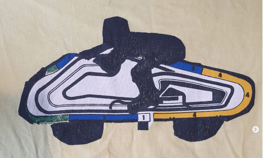 Camiseta com arte de Siron Franco fez sucesso no MotoGP de 1987 em Goiânia