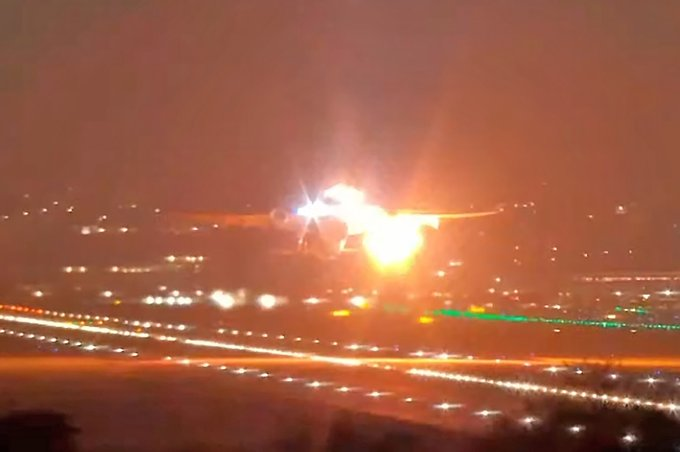 Avião faz pouso de emergência após explosão de turbina durante decolagem em Guarulhos