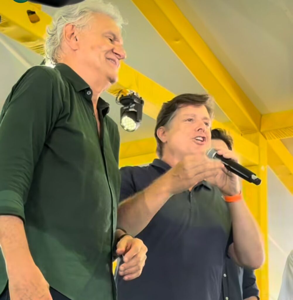 “O melhor governador de todo Brasil”, diz Baleia Rossi sobre Caiado durante filiação ao PSD (foto: reprodução Instagram)