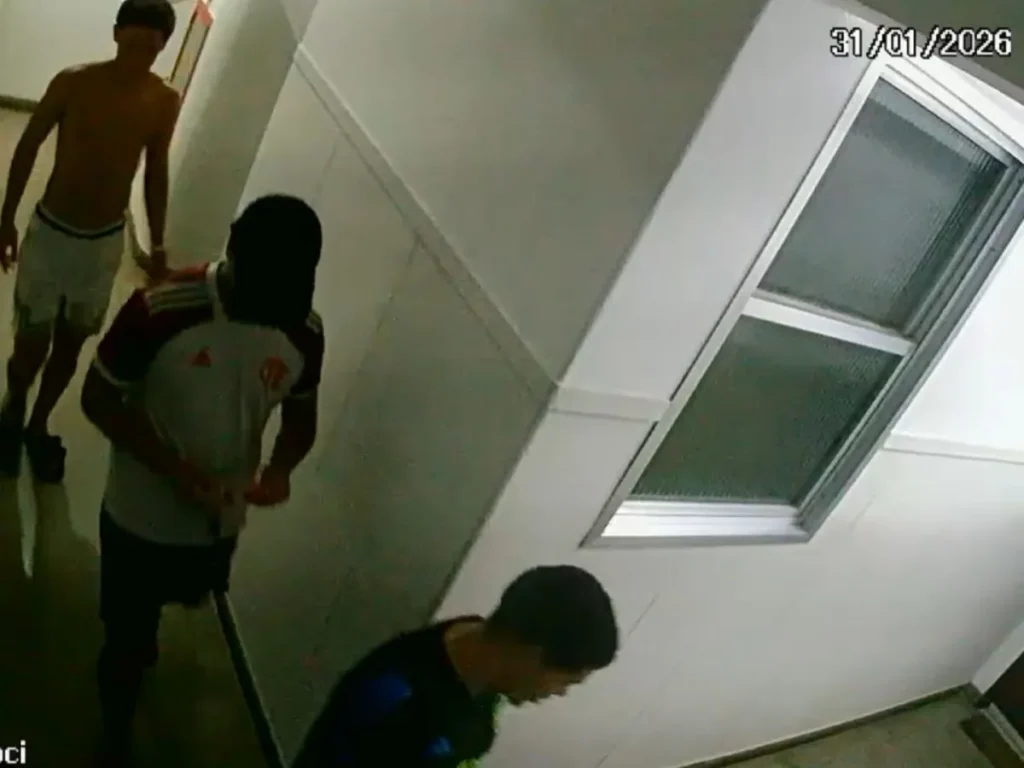 Suspeitos flagrados por câmeras de segurança (Foto: reprodução)