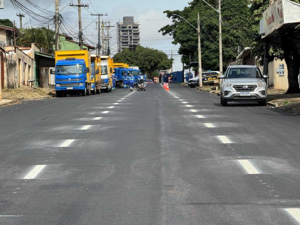 Prefeitura de Goiânia alcança 48 mil metros de sinalização horizontal em vias recapeadas