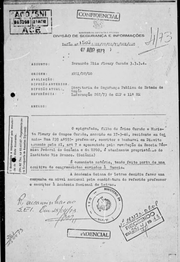 Icebe afirma que Bernardo Élis não teve apoio militar para ingresso na Academia Brasileira de Letras