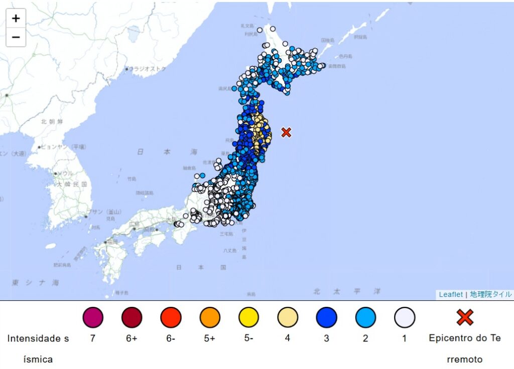 Terremoto atinge norte do Japão e dispara alerta de tsunami na região costeira