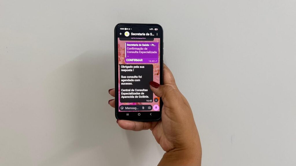 Saúde de Aparecida passa a confirmar consultas médicas pelo WhatsApp