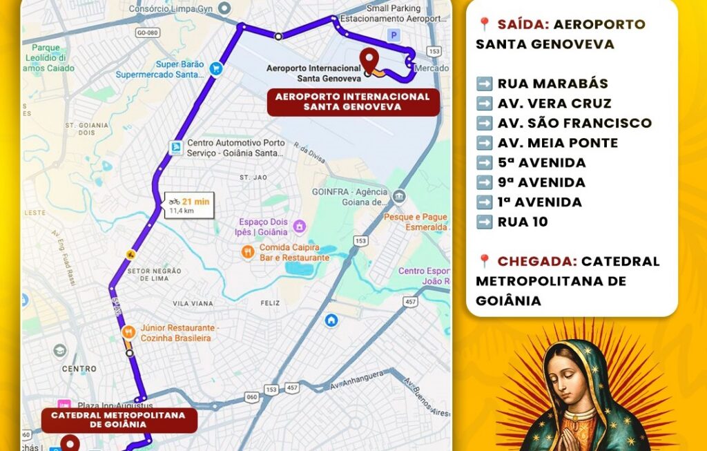 Imagem peregrina de Nossa Senhora de Guadalupe chega a Goiânia para o Totus Tuus