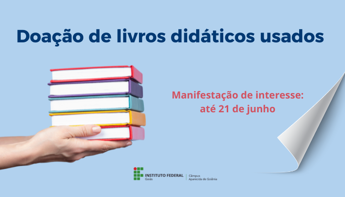 IFG Aparecida faz doação de livros didáticos usados em bom estado
