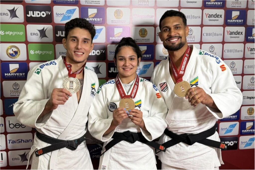 Brasil conquista uma medalha de prata e duas de bronze no último dia do Grand Slam de Astana de judô