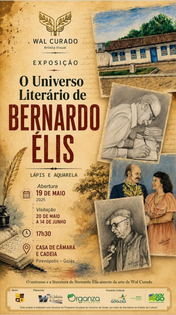 Wal Curado abre exposição sobre Bernardo Élis em Pirenópolis