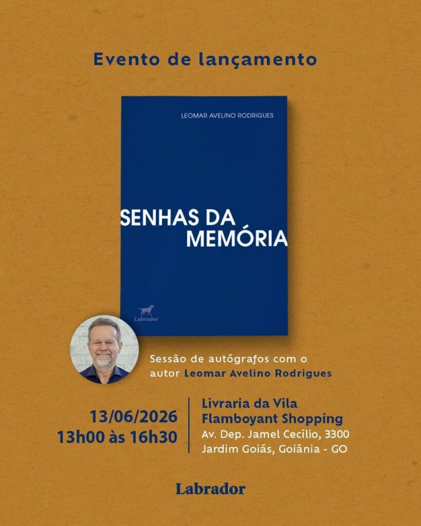 Escritor Leomar Avelino lança o livro “Senhas da Memória” em Goiânia