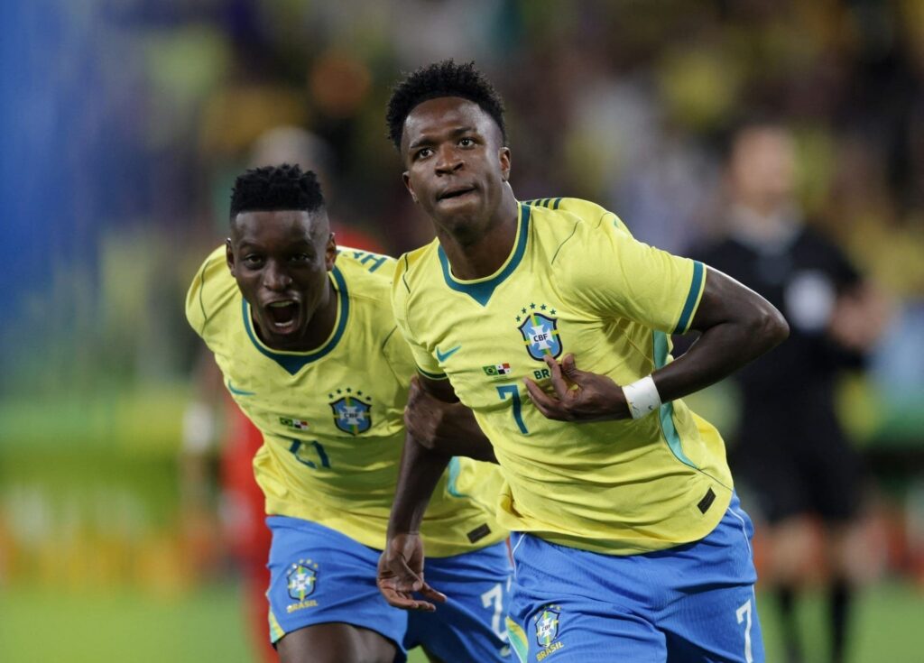 Brasil goleia Panamá em amistoso pré-Copa com 'líder' Vini Jr. e reservas famintos