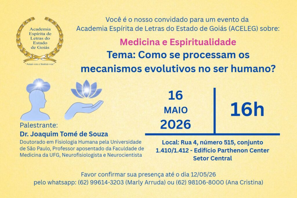 Neurofisiologista vai falar na Academia Espírita de Letras de Goiás sobre mecanismos evolutivos