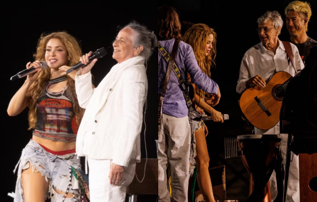 Shakira ensaia com Maria Bethânia e Caetano Veloso em Copacabana
