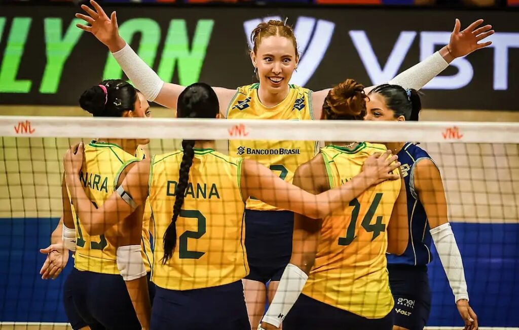 Seleção brasileira feminina de vôlei bate Bélgica em jogo de cinco sets na Liga das Nações