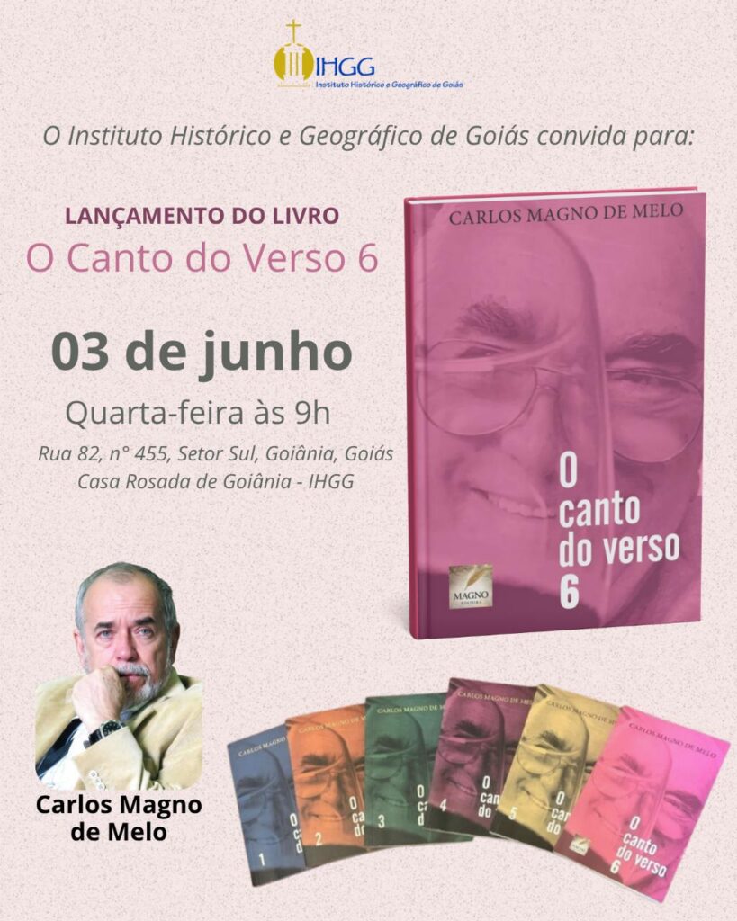 Escritor Carlos Magno lança nova obra no Instituto Histórico e Geográfico de Goiás