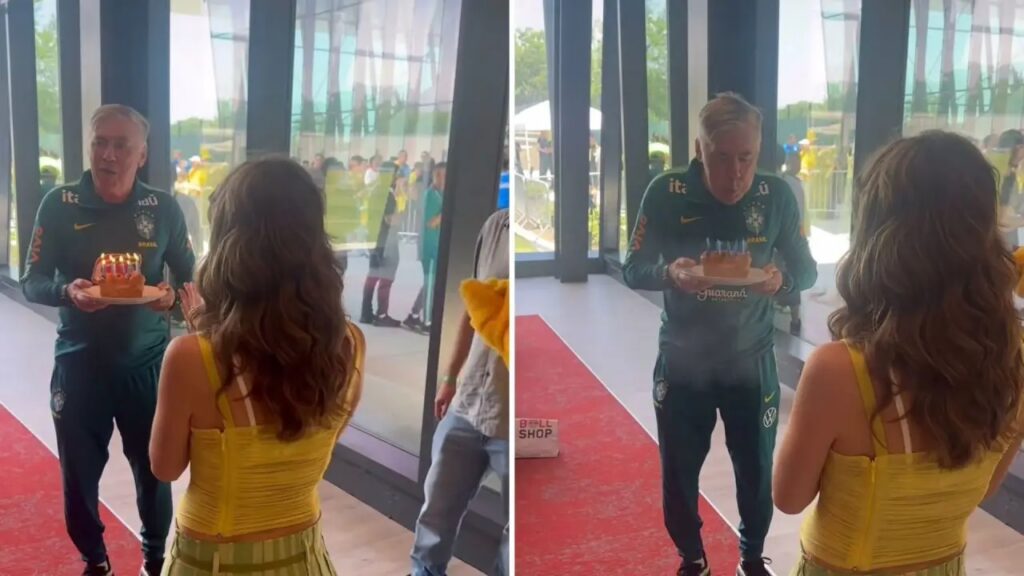 Ancelotti completa 67 anos e recebe homenagem da Seleção