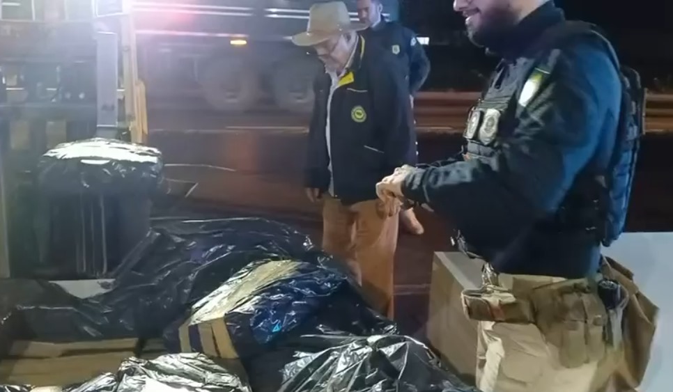 PRF e GCM de Rio Verde encontram 7,5 toneladas de maconha em compartimentos ocultos de caminhão na BR-060
