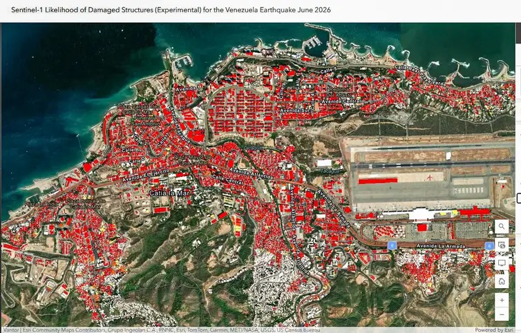 Mapa da Nasa mostra extensão dos danos causados pelos terremotos na Venezuela