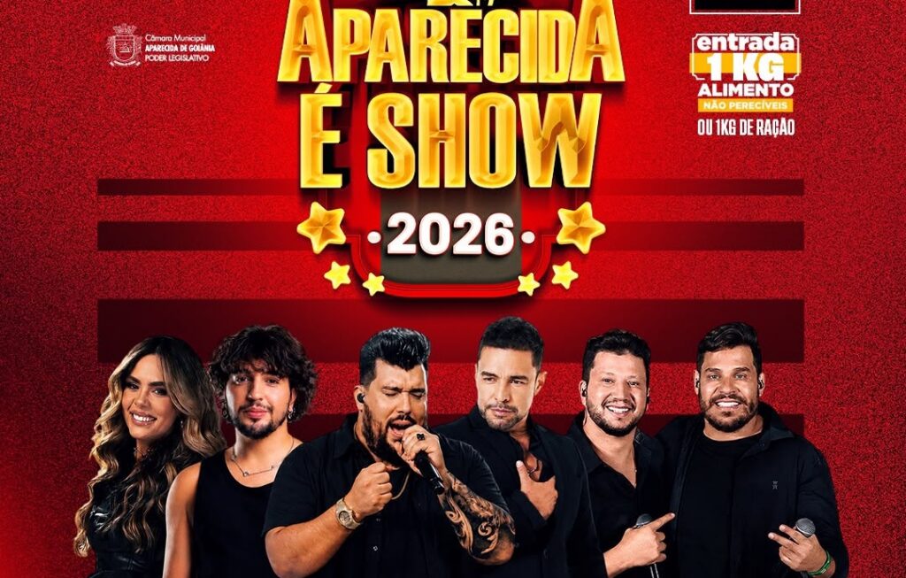 Aparecida é Show 2026 reúne grandes atrações nacionais entre 6 e 9 de agosto