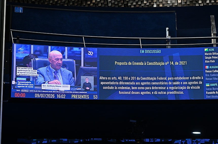 Senado aprova PEC que institui aposentadoria especial aos agentes de saúde