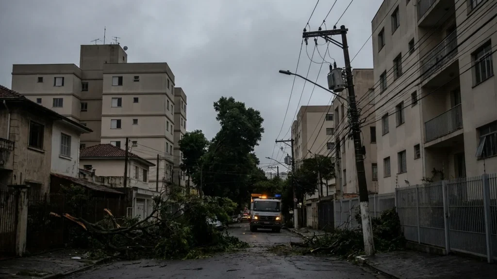 Cidade de SP ainda tem imóveis sem energia após ventania; Estado registra 3 mortes