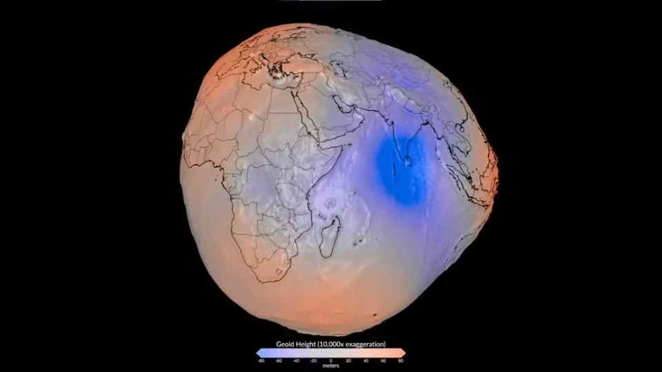 Nasa divulga imagem do campo gravitacional da Terra baseada em 1 bi de observações de satélites