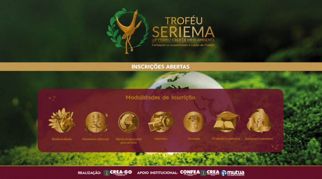 Inscrições para o ‘Troféu Seriema – 24° Prêmio Crea de Meio Ambiente’ terminam na segunda-feira (3/8)