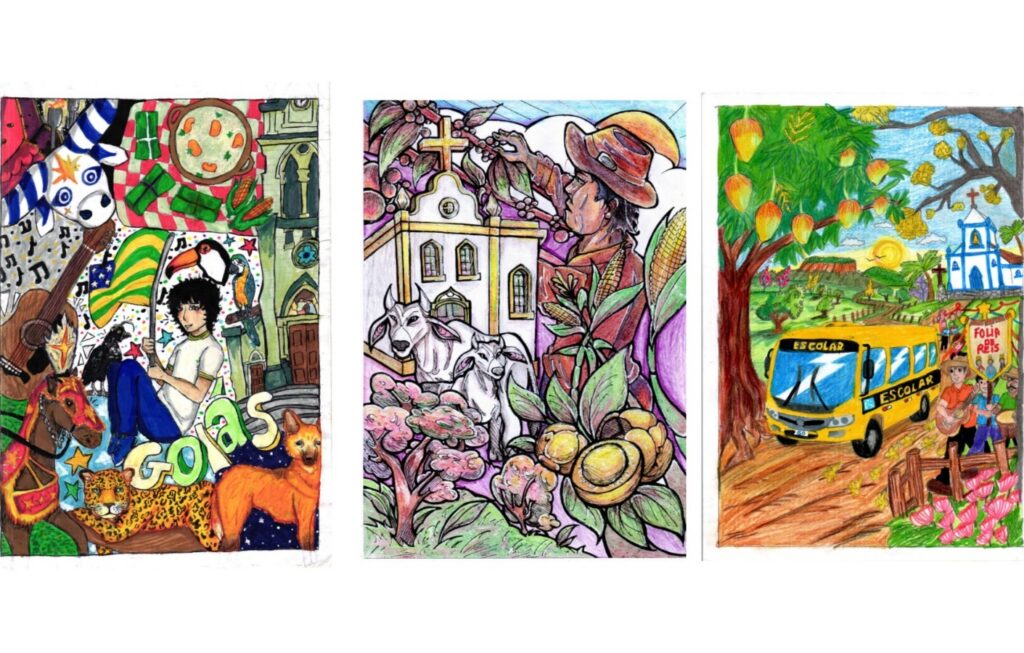 Desenhos de estudantes da rede estadual vão ilustrar capas dos cadernos pedagógicos de Goiás em 2027