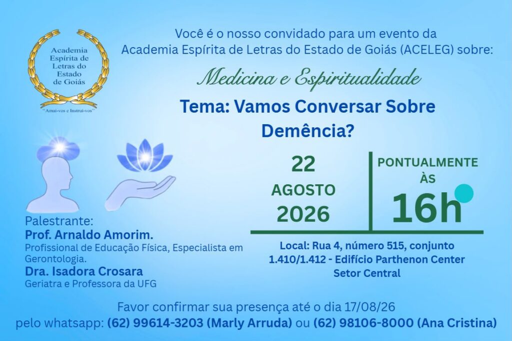 Demência é tema de debate na Academia Espírita de Letras de Goiás
