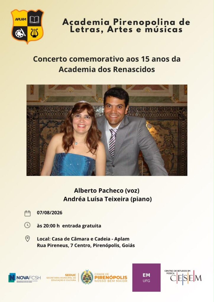 Academia dos Renascidos comemora 15 anos com concerto em Pirenópolis na Aplam
