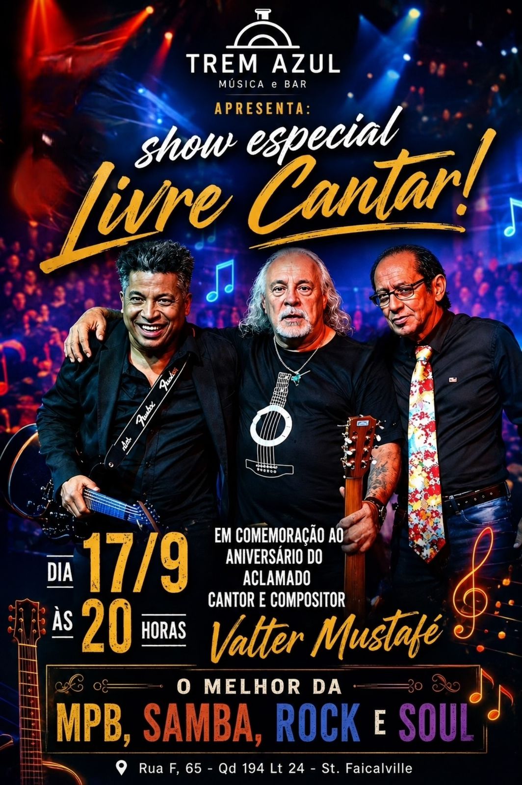 Valter Mustafé celebra 50 anos de carreira com show em Goiânia (foto: divulgação)