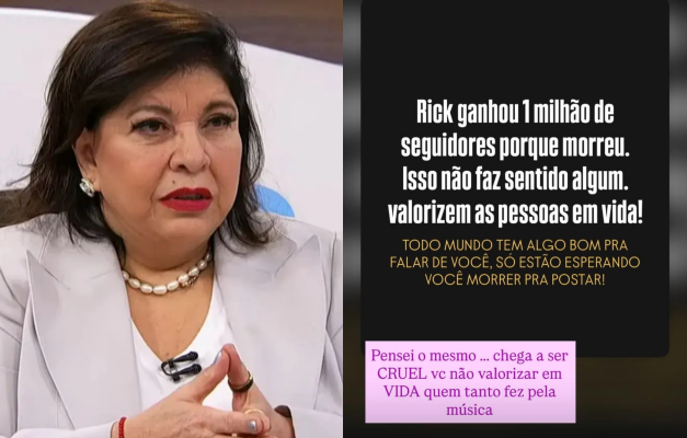 Roberta Miranda critica ganho de seguidores de Rick após morte: 'Chega a ser cruel'
