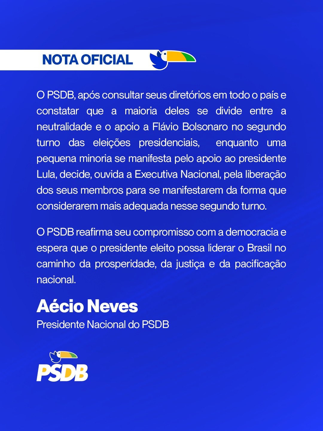 Comunicado do PSDB (foto: divulgação)